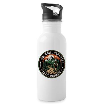Just a Girl Who Loves Trail Running - Water bottle with straw - white - Right