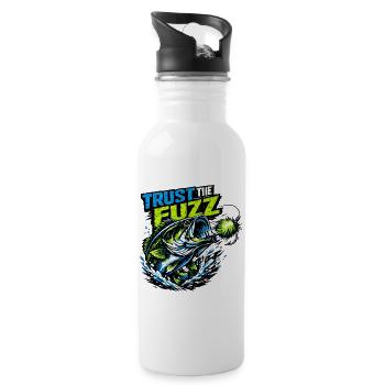 Trust the Fuzzz Anglerfisch Grafik - Trinkflasche mit integriertem Trinkhalm - Weiß - Rechts