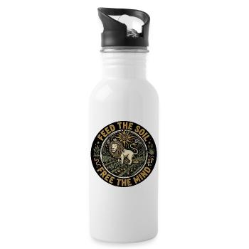 Feed The Reggae Soil - Water bottle with straw - white - Right