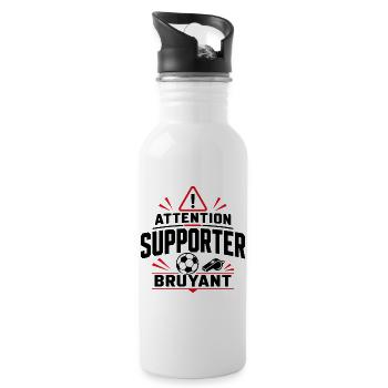 Attention Supporter Bruyant - Foot Humour - Gourde avec paille intégrée - blanc - Droite