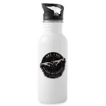 Würde des Menschen – Art 1 GG - Trinkflasche mit integriertem Trinkhalm - Weiß - Rechts