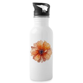 Flower - Water bottle with straw - white - Right