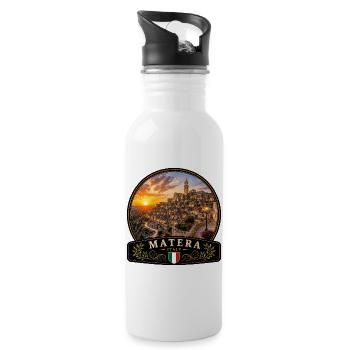 Matera Italien Urlaub Mediterran Altstadt - Trinkflasche mit integriertem Trinkhalm - Weiß - Rechts