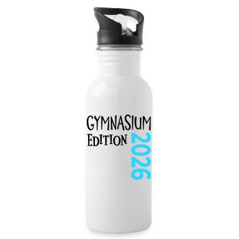 Gymnasium 2026 - Trinkflasche mit integriertem Trinkhalm - Weiß - Rechts
