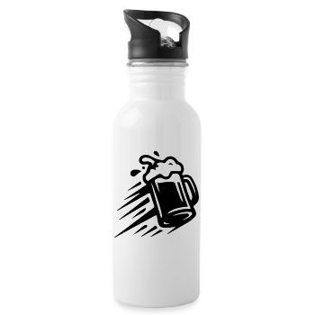 Icône de chope de bière - Gourde avec paille intégrée - blanc - Droite