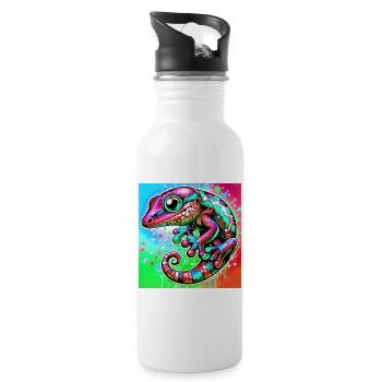 Gecko - Gourde avec paille intégrée - blanc - Droite