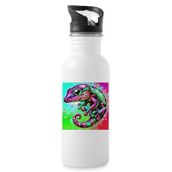 Gecko - Gourde avec paille intégrée - blanc - Droite