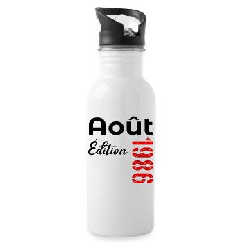 Anniversaire Août 1986 - Gourde avec paille intégrée - blanc - Droite