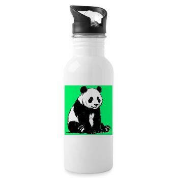 panda - Gourde avec paille intégrée - blanc - Droite