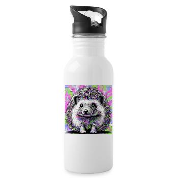 Igel - Trinkflasche mit integriertem Trinkhalm - Weiß - Rechts