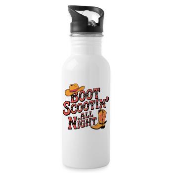 Line Dance Boot Scootin - Trinkflasche mit integriertem Trinkhalm - Weiß - Rechts