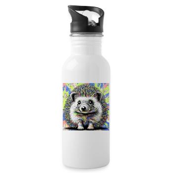 Igel - Trinkflasche mit integriertem Trinkhalm - Weiß - Rechts