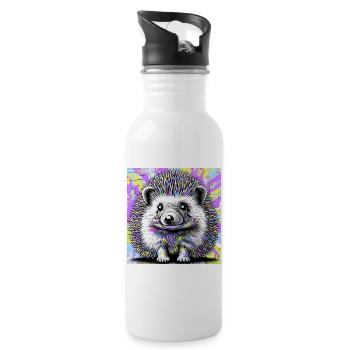 hedgehog - Water bottle with straw - white - Right