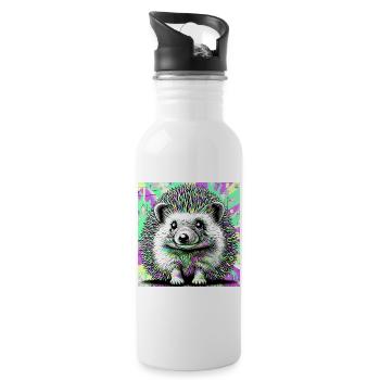 hedgehog - Water bottle with straw - white - Right