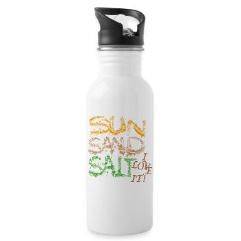 Sel de sable solaire - Gourde avec paille intégrée - blanc - Droite