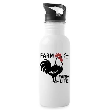 Logo de la Vie à la Ferme Rooster - Gourde avec paille intégrée - blanc - Droite
