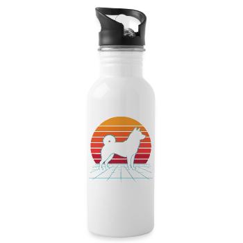 Shiba Inu Retro Kawaii Doge japonais - Gourde avec paille intégrée - blanc - Droite