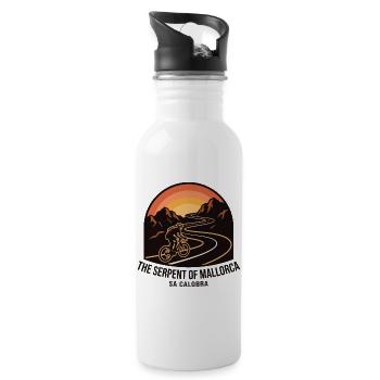 The Serpent of Mallorca Cycling Art - Water bottle with straw - white - Right