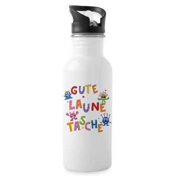 Gute Laune Monster Tasche - Trinkflasche mit integriertem Trinkhalm - Weiß - Rechts