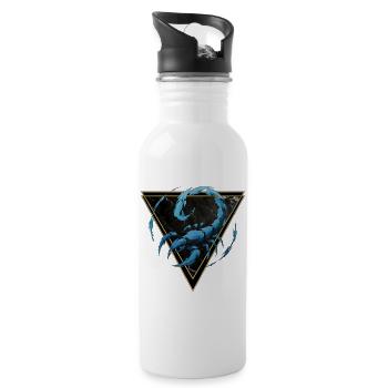 Skorpion-Wasserzeichen – Tierkreis von Kék-Ina - Trinkflasche mit integriertem Trinkhalm - Weiß - Rechts