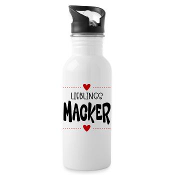 Macker Liebling - Trinkflasche mit integriertem Trinkhalm - Weiß - Rechts