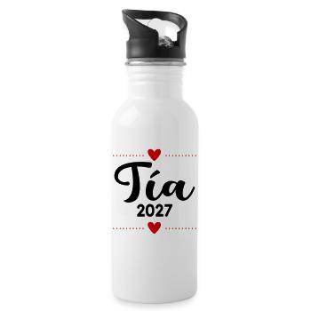 Spanische Tante 2027 - Trinkflasche mit integriertem Trinkhalm - Weiß - Rechts