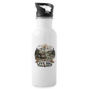 Pack Light Live Big | Hiking Design - Trinkflasche mit integriertem Trinkhalm - Weiß - Rechts