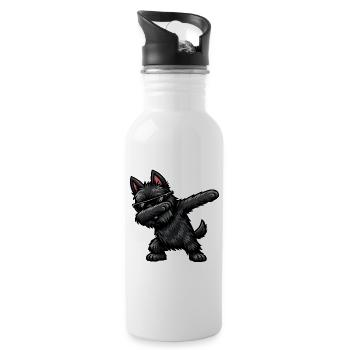 Dab du Scottish Terrier dans un style comique - Gourde avec paille intégrée - blanc - Droite