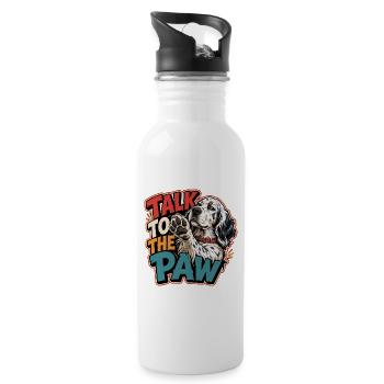 English Setter - Water bottle with straw - white - Right
