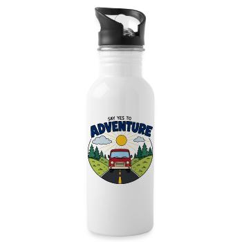 Say Yes to Adventure Van - Water bottle with straw - white - Right