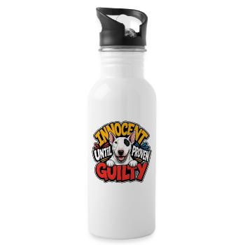 Bull Terrier - Water bottle with straw - white - Right
