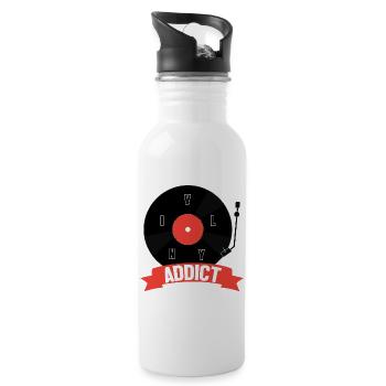 Vinyl - Water bottle with straw - white - Right