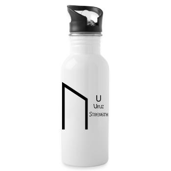 Uruz Rune Complete Black – Viking Futhark - Gourde avec paille intégrée - blanc - Droite