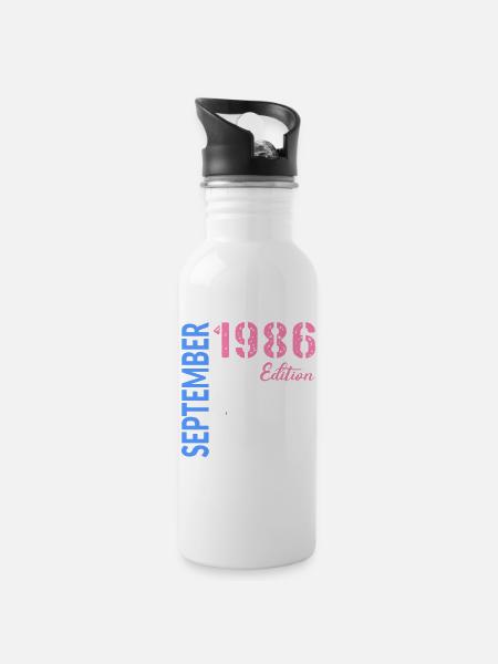 Anniversaire de septembre 1986 - Gourde avec paille intégrée - blanc