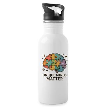 Puzzle Brain-Intelligent Coloré : Esprits Uniques - Gourde avec paille intégrée - blanc - Droite