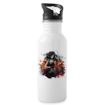 Cello player Cellist-musician - Water bottle with straw - white - Right