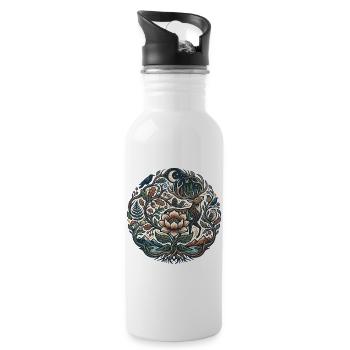 Moon Forest Blossom Trail - Water bottle with straw - white - Right