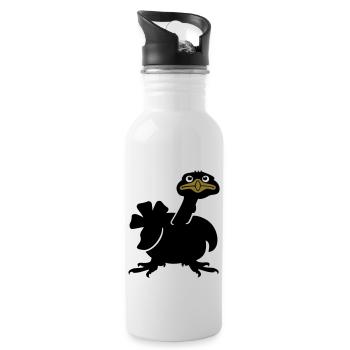 Truthahn (3c) - Trinkflasche mit integriertem Trinkhalm - Weiß - Rechts
