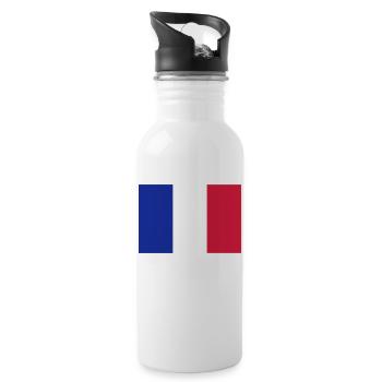 Frankreich - Trinkflasche mit integriertem Trinkhalm - Weiß - Rechts