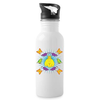 Kattguden! - Water bottle with straw - white - Right