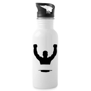 Sieger - Trinkflasche mit integriertem Trinkhalm - Weiß - Rechts