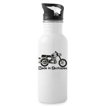 MZ TS250 Zschopau - Trinkflasche mit integriertem Trinkhalm - Weiß - Rechts