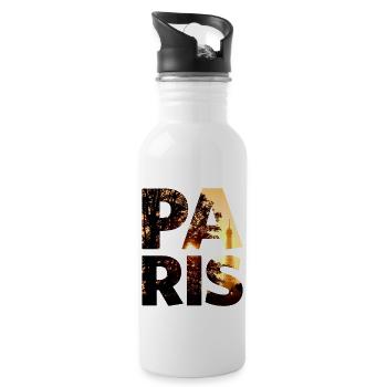 paris sonnenuntergang - Trinkflasche mit integriertem Trinkhalm - Weiß - Rechts