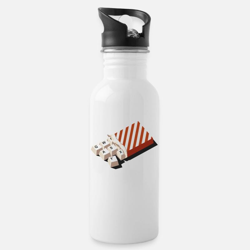 chockeys v2 - Water bottle with straw - white