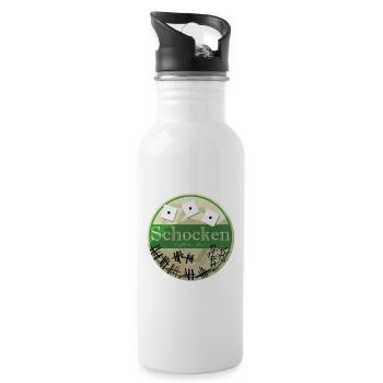 Schocken Bierdeckel - Trinkflasche mit integriertem Trinkhalm - Weiß - Rechts