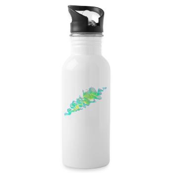 grüne Welle - Trinkflasche mit integriertem Trinkhalm - Weiß - Rechts