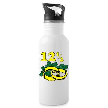 Petersilienhochzeit , Hochzeitstag (25) - Trinkflasche mit integriertem Trinkhalm - Weiß - Rechts