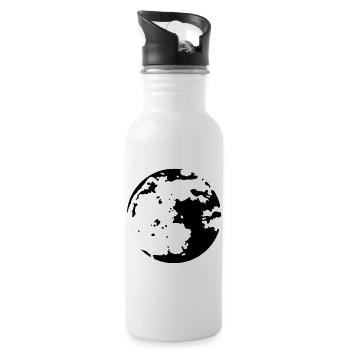 Mond Stencil - Trinkflasche mit integriertem Trinkhalm - Weiß - Rechts