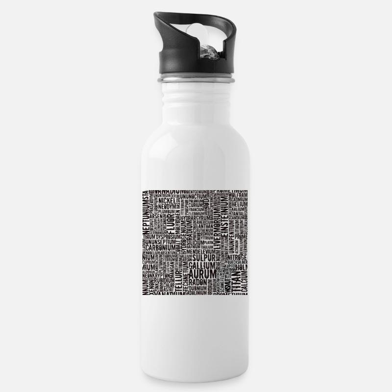 Chemische Elemente... - Trinkflasche mit integriertem Trinkhalm - Weiß