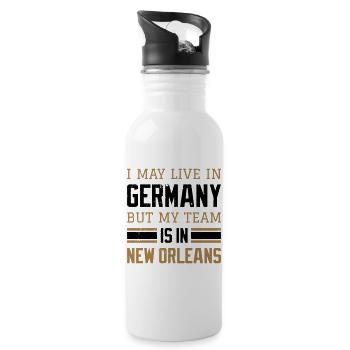 New Orleans - Trinkflasche mit integriertem Trinkhalm - Weiß - Rechts